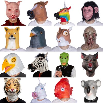 Animal Mask Unicorn Horse Mask Deluxe Novelty Halloween Cost