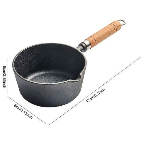 Cast Iron Milk Pan with Pour Spout Non-Stick Butter Melting