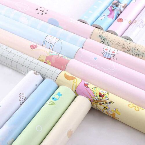 Cartoon wallpaper self-adhesive bedroom warm waterproof mois
