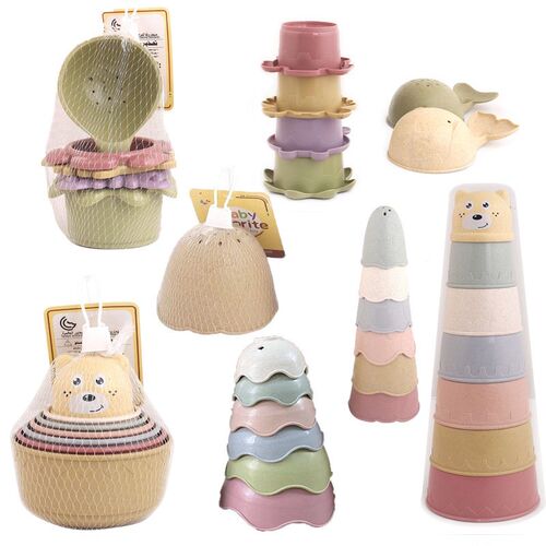 Baby Bath Toys Stacking Cup Toys Colorful Early Educational
