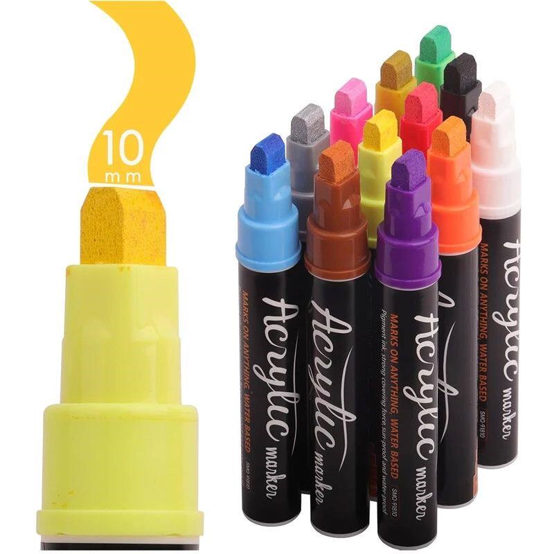 12 Colors Jumbo Colors Graffiti Markers Acrylic Paint Pens 1图片