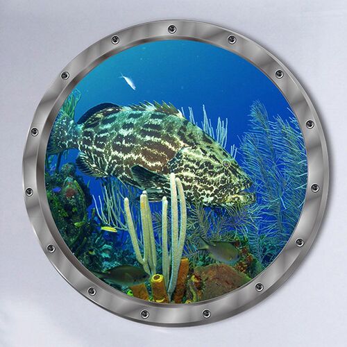 29x29cm Underwater Fish Wall Stickers Waterproof Dolphin Tu
