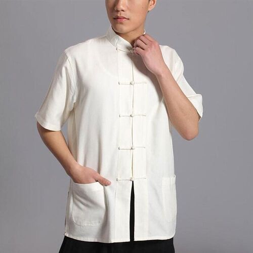 Umorden Cotton Tang Suit Top Men Summer Kung Fu Tai Chi Unif
