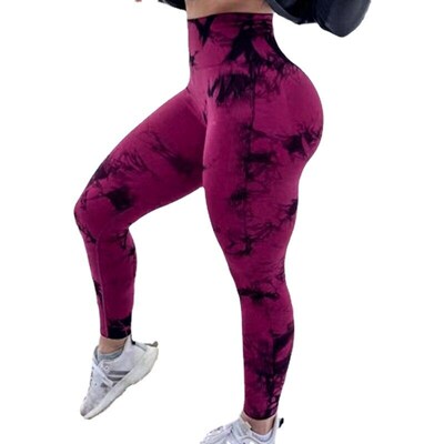 Women Tie Dye High elasticity Seamless Leggings Sexy Casual