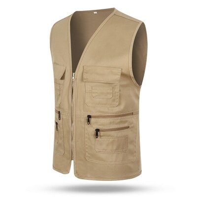 Polyester Multi-pocket Vest Volunteers Leisure Vest Printed
