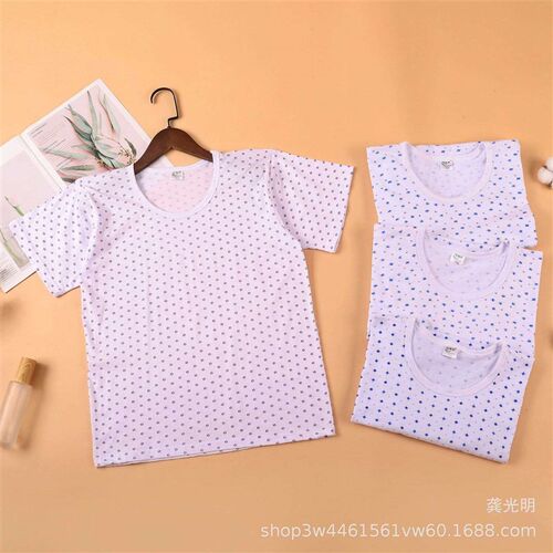 Summer Middle-aged Womens Cotton Short-sleeved Fashionable