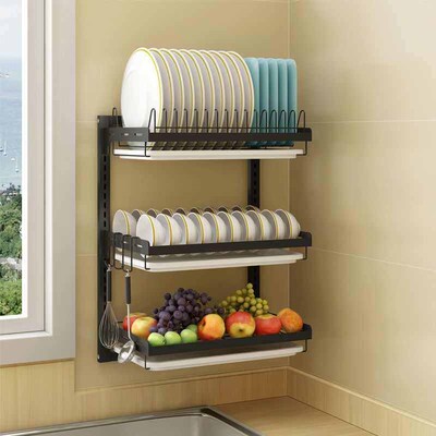 Stainless steel drain bowl rack, kitchen utensils storage