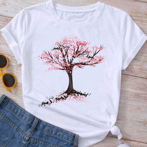 Fashion Clothes Summer Spring Flower 90s Tee Ladies Cartoon