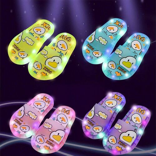 New Cute Luminous Kids Slippers Crystal Shoes Sparkling Ligh