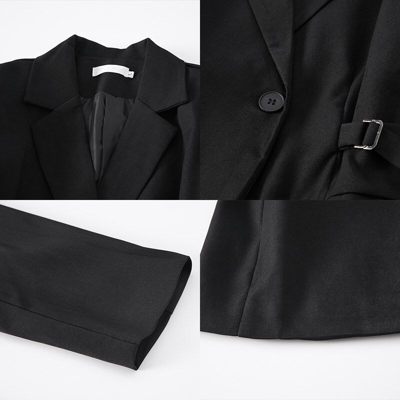 2024春秋季新款复古修身小西装外套女系带小众收腰显瘦设计感西服