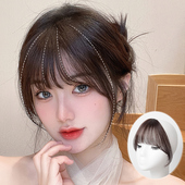 法式 空气浏海假发片女真发自然前额假浏海轻薄齐浏海头帘发际线贴