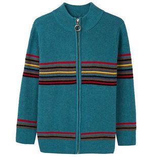 彩虹条纹毛衣外套女开衫宽松短款春装2023新款女装针织外搭小披肩