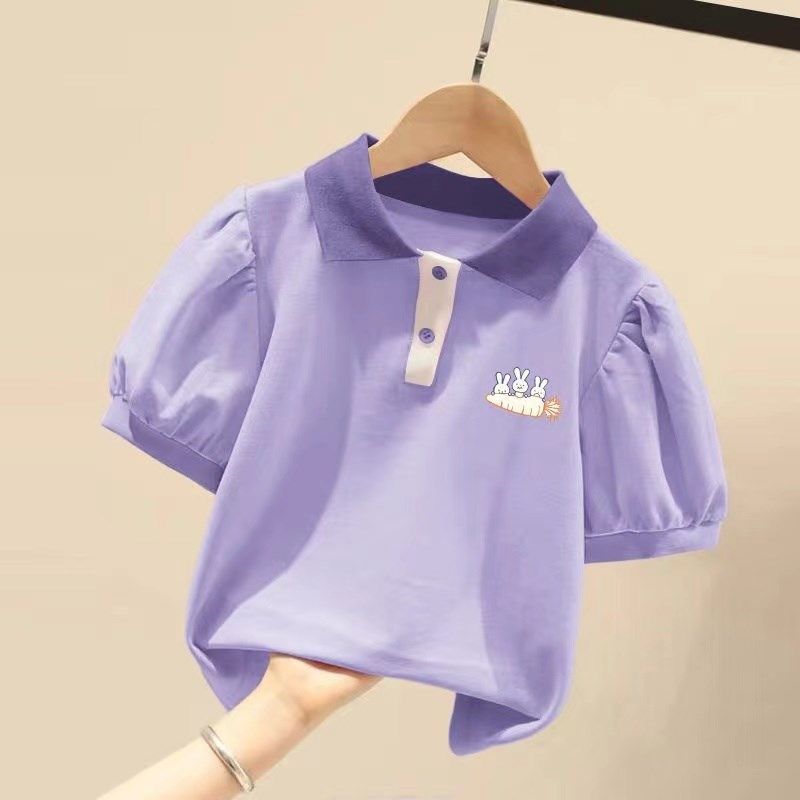 纯棉女童短袖t恤夏季洋气初中生polo衫宽松小学生夏款小女孩上衣,童装/婴儿装/亲子装,儿童POLO衫,淘宝优惠券,粉丝福利购,淘宝优惠卷