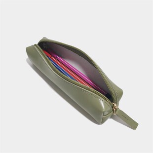 2021新款简约化妆刷包黑色皮质小学生男女孩美术铅收纳大容量笔袋