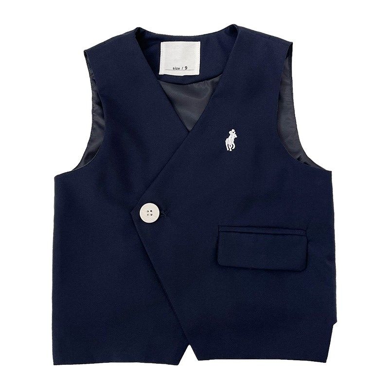 男童西装套装2024新款男宝周岁礼服夏装儿童马甲小西服花童演出服