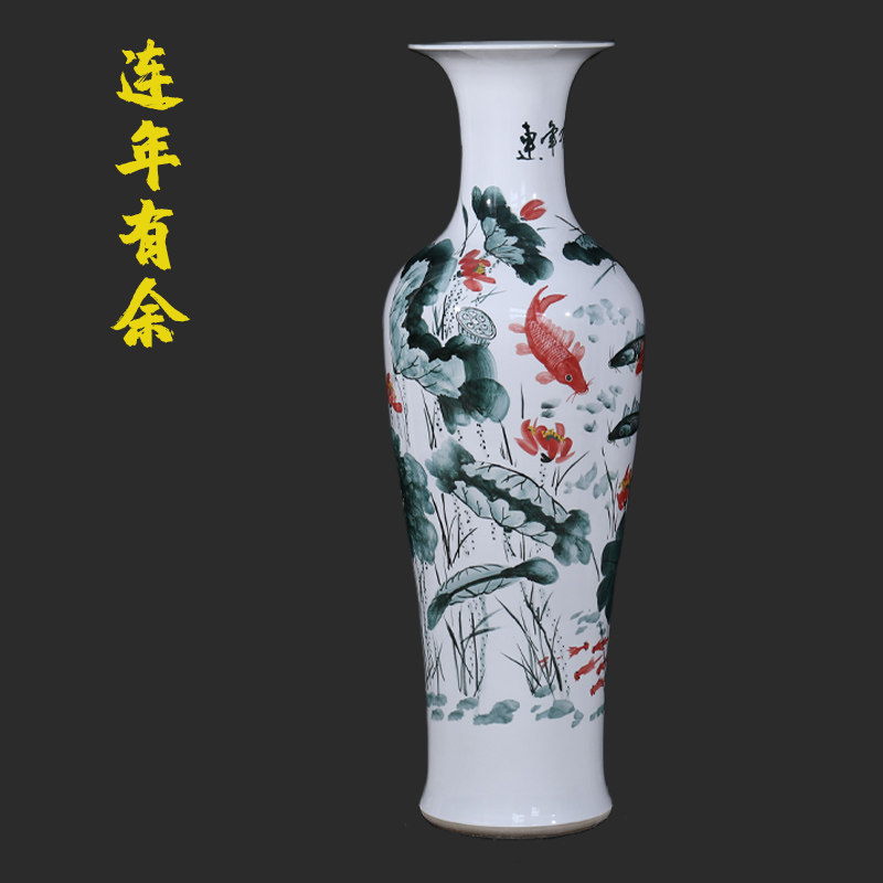 景德镇青花瓷字画桶书画筒直筒卷轴缸箭筒大号花瓶花插陶瓷雨伞缸