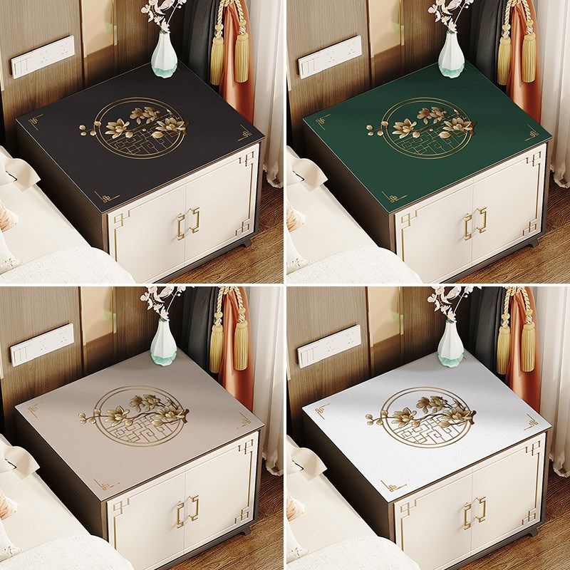 中式床头柜盖布卧室防水防烫免洗 pvc皮革桌布防尘套罩茶几桌垫子,居家布艺,床头柜盖布,淘宝优惠券,粉丝福利购,淘宝优惠卷