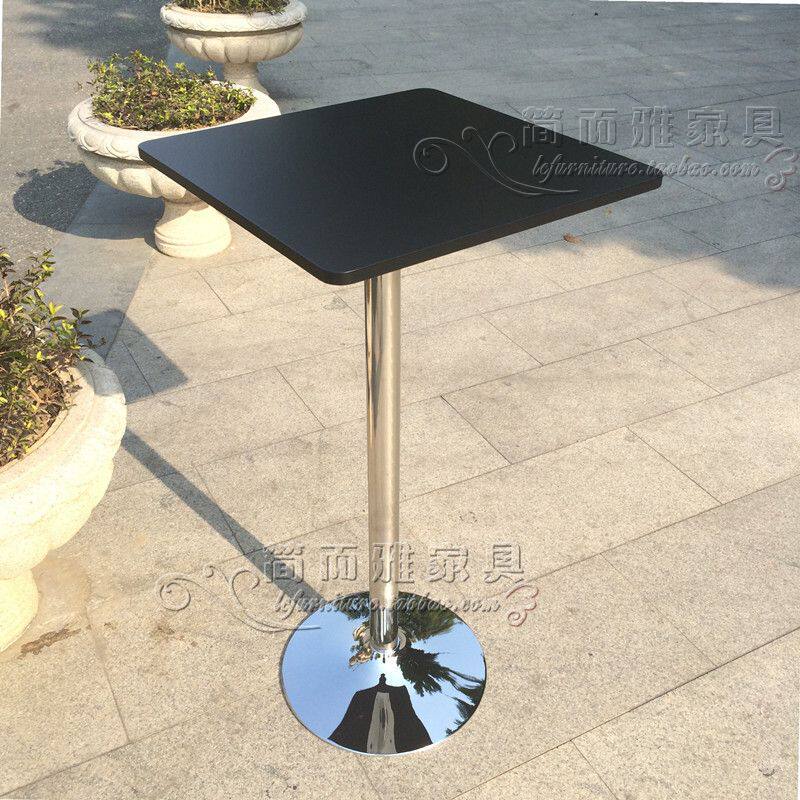 酒吧桌酒会宴会拆装高脚圆桌婚庆4S店吧台桌固定高不锈钢脚展示桌