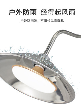led马路弯灯e27螺纹口灯头不锈钢灯杆灯罩户外防雨门头灯围墙路灯
