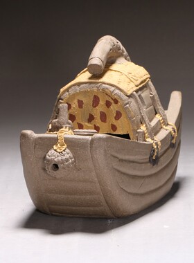 宜兴紫砂壶原矿青灰泥一帆风顺250毫升