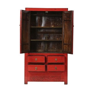 新中式实木雕花衣柜仿古做旧四屉二门储物柜卧室民宿收纳柜太阳柜