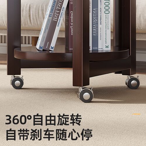 可移动小推车茶几客厅圆桌沙发侧边几床头迷你置物架家用角几茶台
