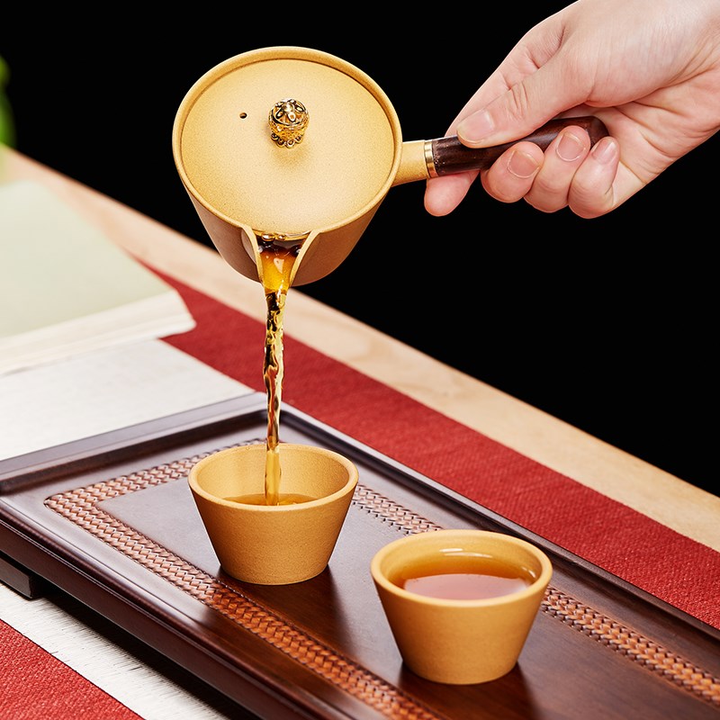 宜兴紫砂壶套装中式功夫茶具侧把泡茶壶家用便携式旅行茶具套组
