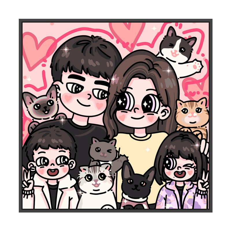 全家福亲子装数字油画diy填色星蝶公主风礼物定制卡通丙烯装饰画,家居饰品,DIY/数字油画,淘宝优惠券,粉丝福利购,淘宝优惠卷