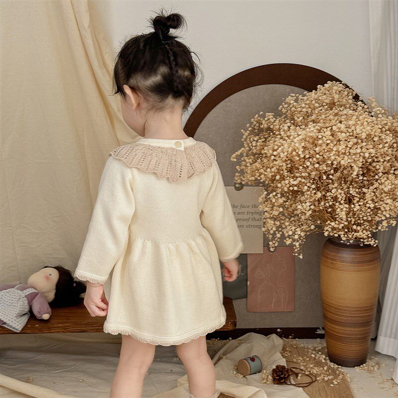 女宝宝衣服秋冬款针织连衣裙婴幼儿春秋装新款公主裙子洋气外出服