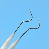 便携式 不锈钢牙签家用金属掏牙工具随身抠牙塞牙剔牙针20支大弯钩