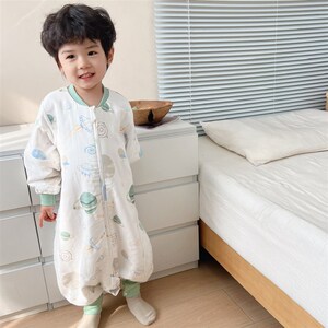 春夏秋冬四季优选天竹宝宝睡袋竹棉可拆袖前六后四儿童纱布防踢被