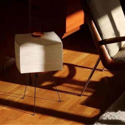Simple Atmosphere LED Square Rice Paper Table Lamp Living