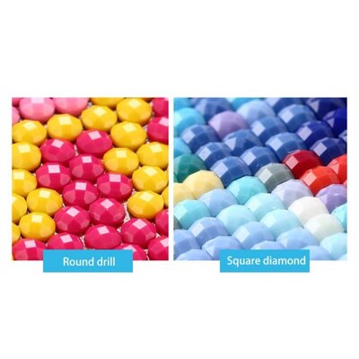 DIY Diamond Painting Cross Stitch House creek Round Square r