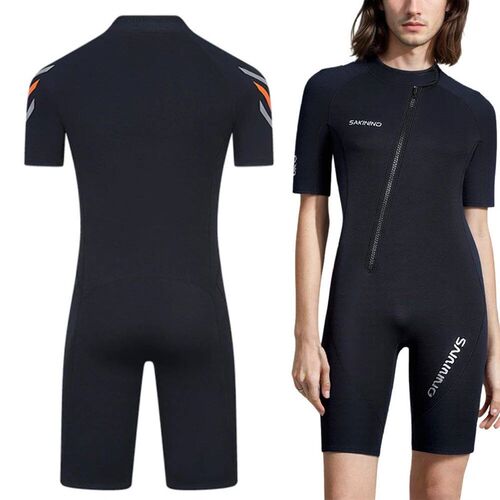 Men 2mm Neoprene Wetsuit with Front Zipper Short Sleeved Jum