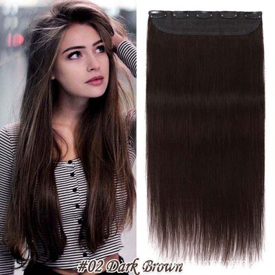 Real Person Hair Clip Hair Real Hair 5 Clip One-piece Hair E
