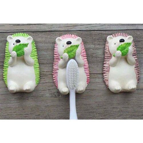 2 Pcs Wall Mount Toothbrush Holder Punch-free Rack No