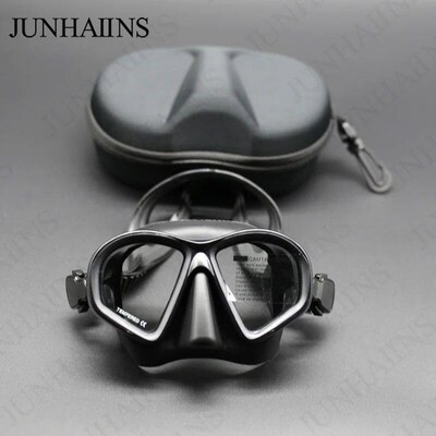 JUNHAIINS Tempered Glass Freediving Mask Snorkeling Set Fold