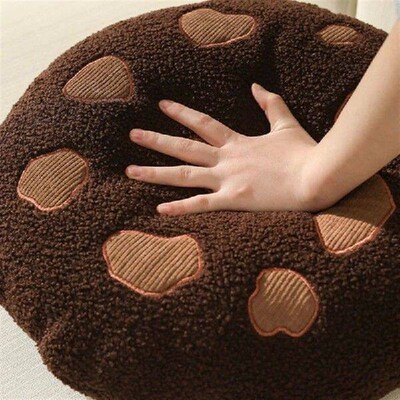 Cushion Cute Cartoon Round Cookies Style Soft Fabric