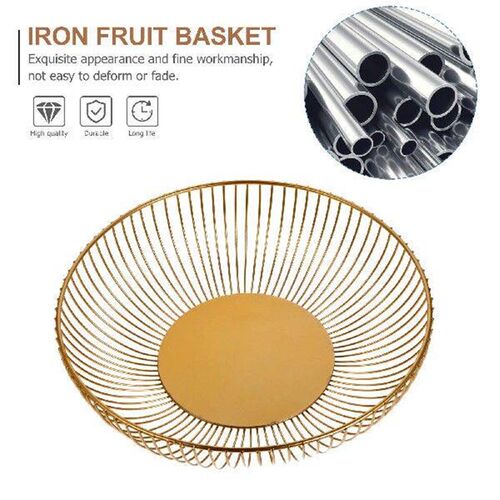 Wrought Iron Storage Basket Candy Holder Fruit Bowl Kitchen