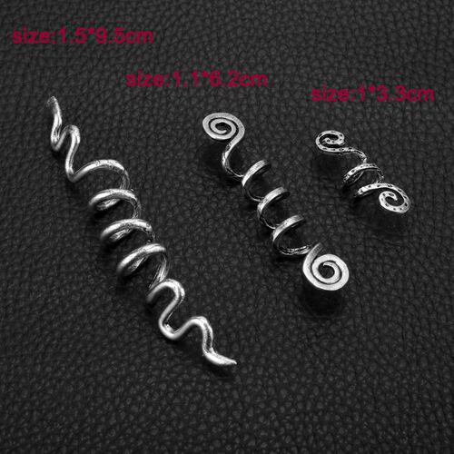 Viking Spiral Charms Beads for Hair Braids for Beard Hair Be