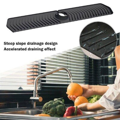 Silicone Kitchen Sink Splash Mat Fast Drainage Faucet