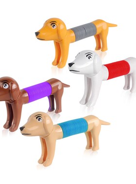 1- 4Pcs Novelty Spring Dog Pop Tubes Sensory Toy Sress Relie