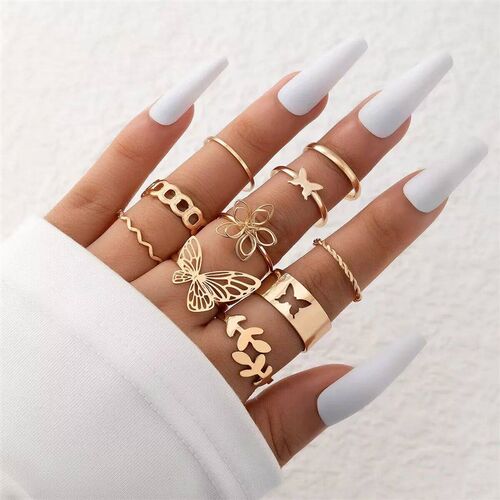 New Simple 10 Pcs Flower Butterfly Leaves Geometric Twisted