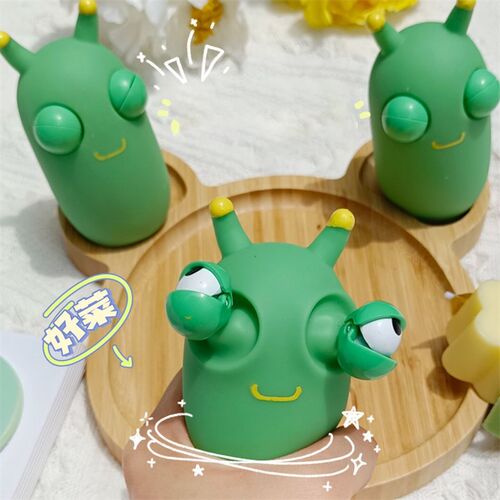 2023 New Squishy Toy Green Eye Worm Squeeze Toy Sress Reliev
