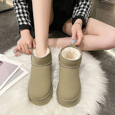 2024 New Classic Thickened Fluff Womens Snow Boots Comforta