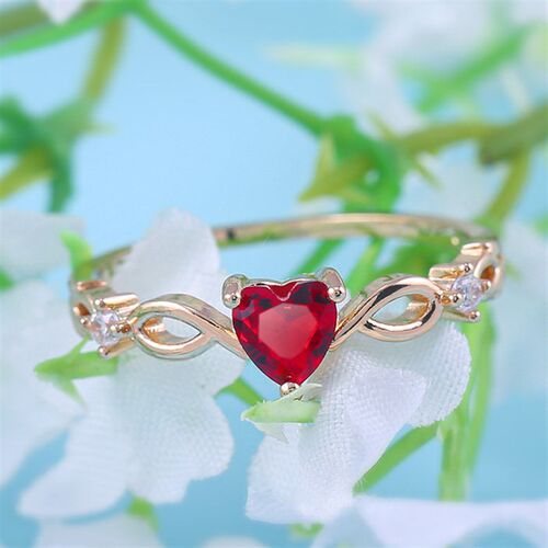 Huitan Simple Heart Ring For Women Female Cute Finger Rings
