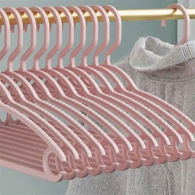10Pcs Clothes Hanger Striped Non-Slip Design Flexible Space