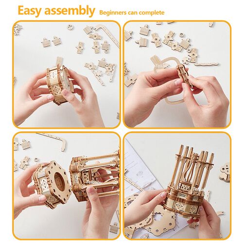 3D Wooden Puzzle Marble Run Set DIY Assemble Mechanical Mode