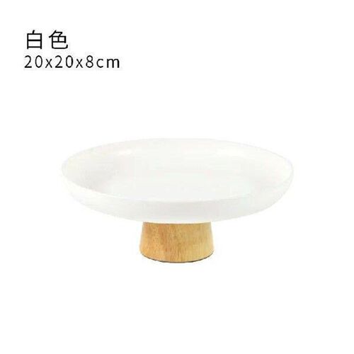 Simple Solid Color Round Storage Tray Portable Bedroom
