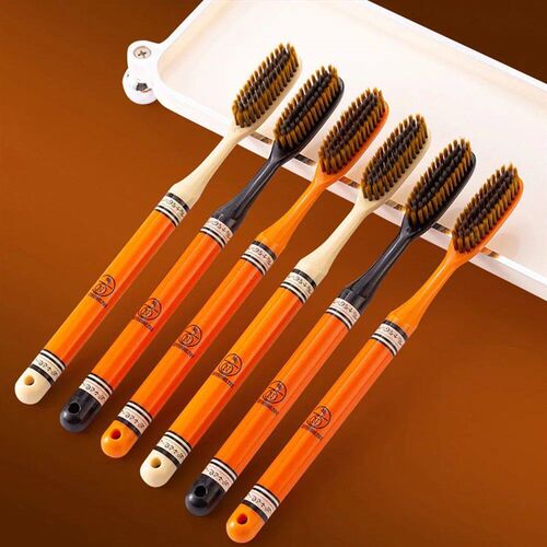 6 high-grade orange light luxury toothbrush deep cleaning or